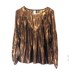 Gold Fun Loose Fitting Holiday Top